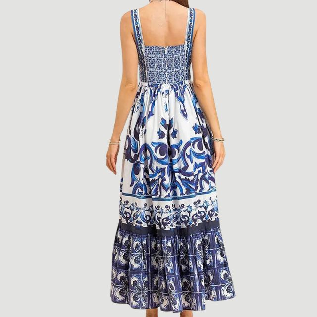 Bohemisches Maxikleid mit Spaghettiträgern