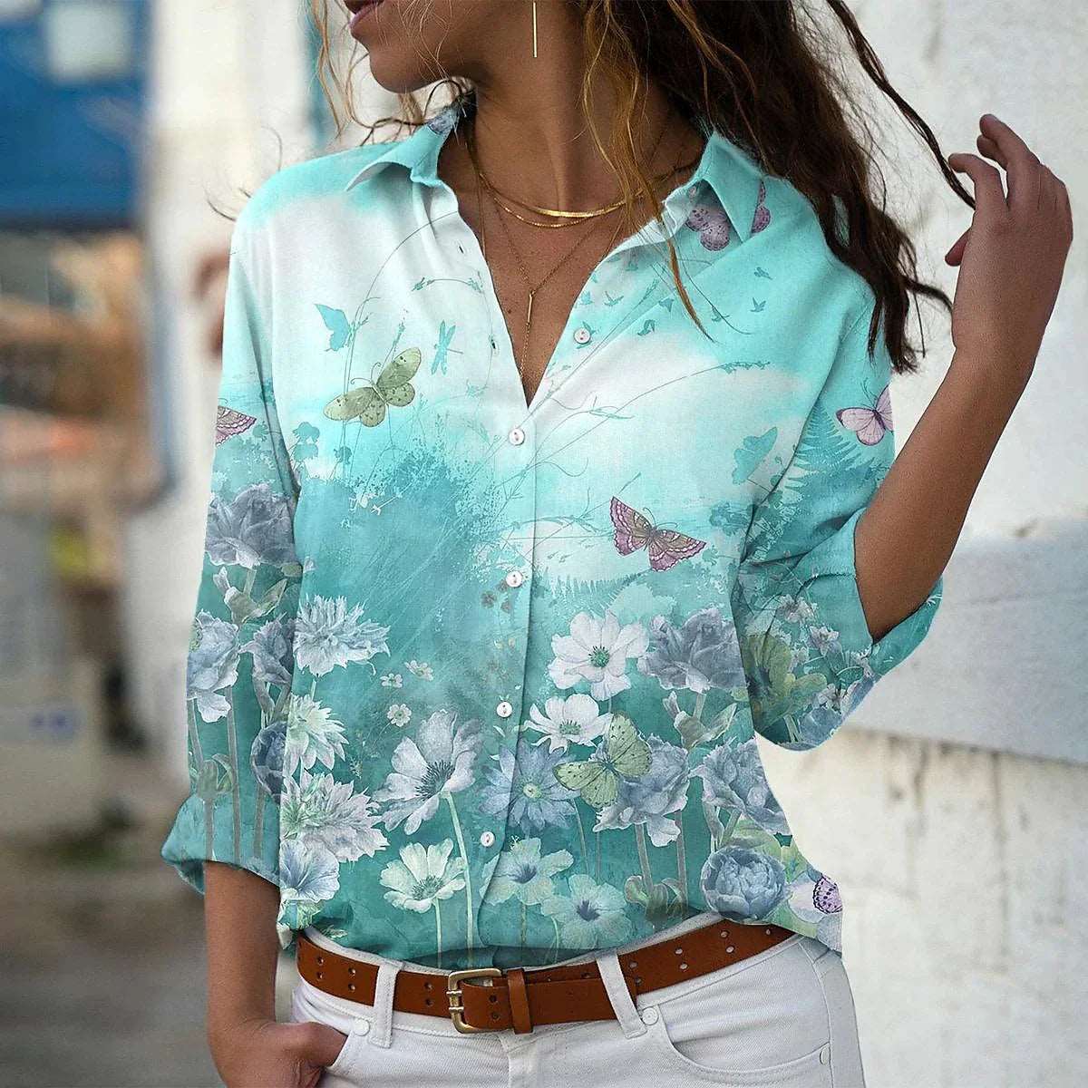 Merche Damenblusen mit Blumenmuster für den Sommer