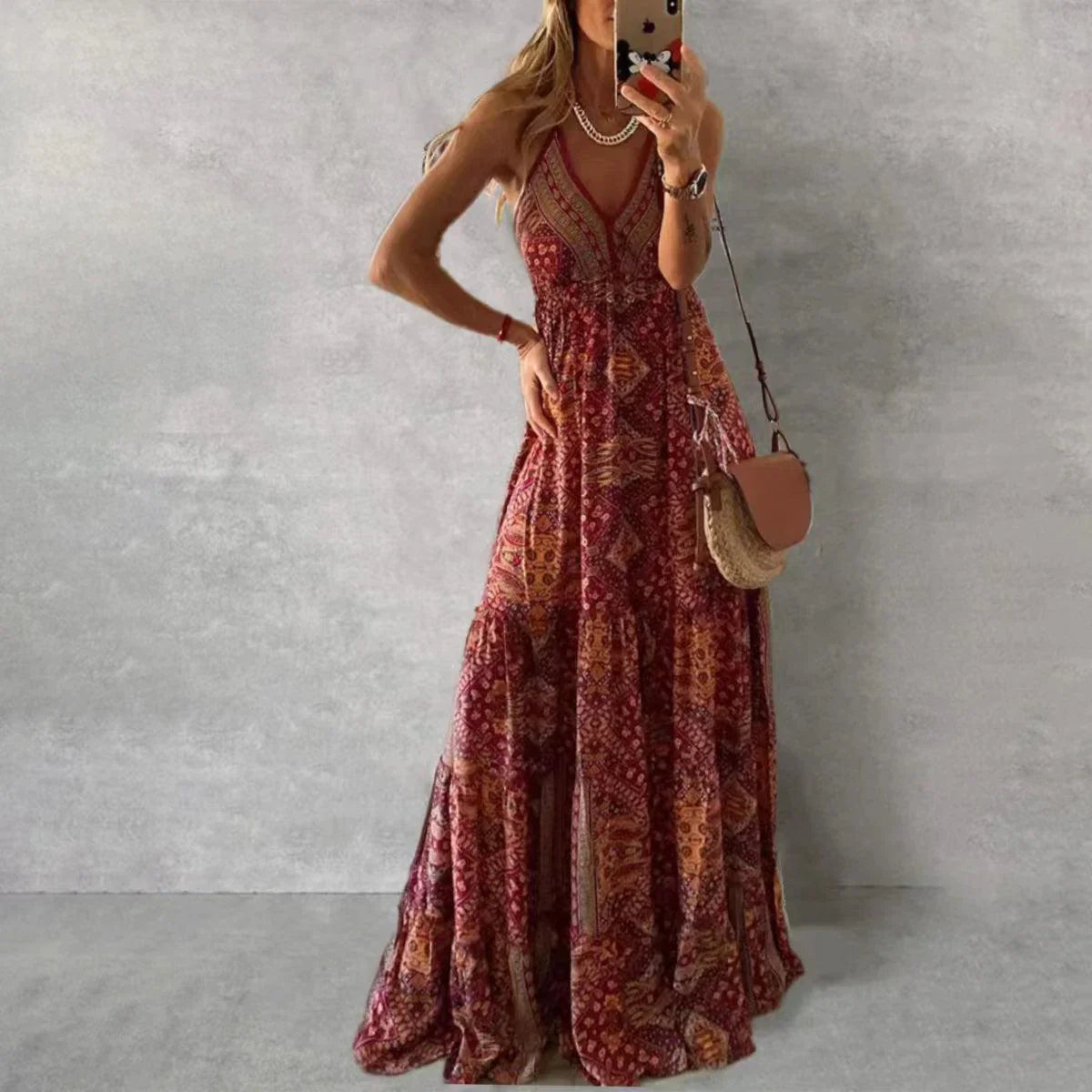 Boho-Halter-Maxikleid