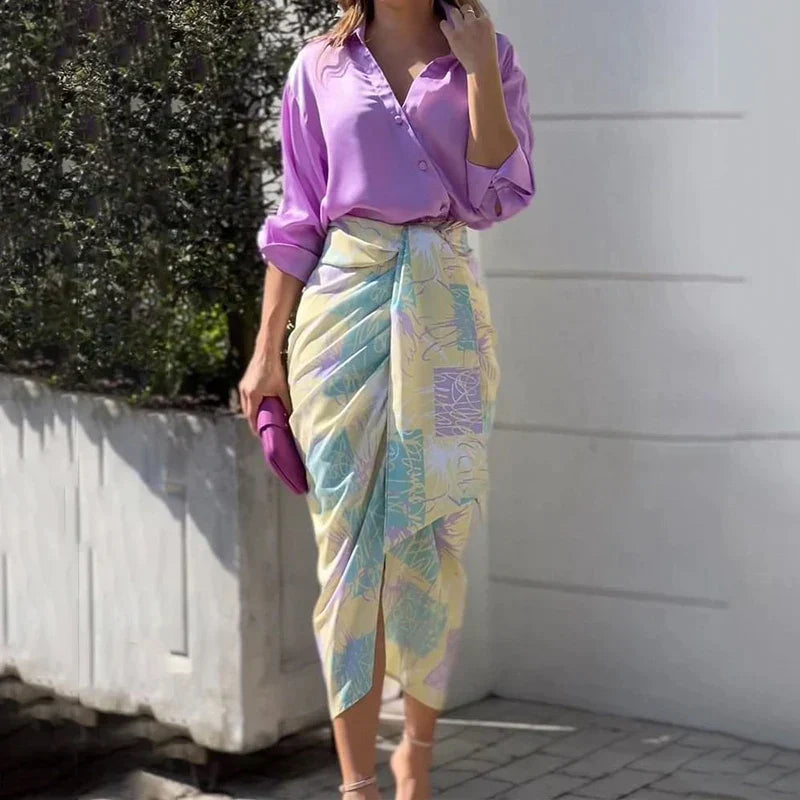 Merche Langarm-Stil mit weiter Hose für ein elegantes Outfit