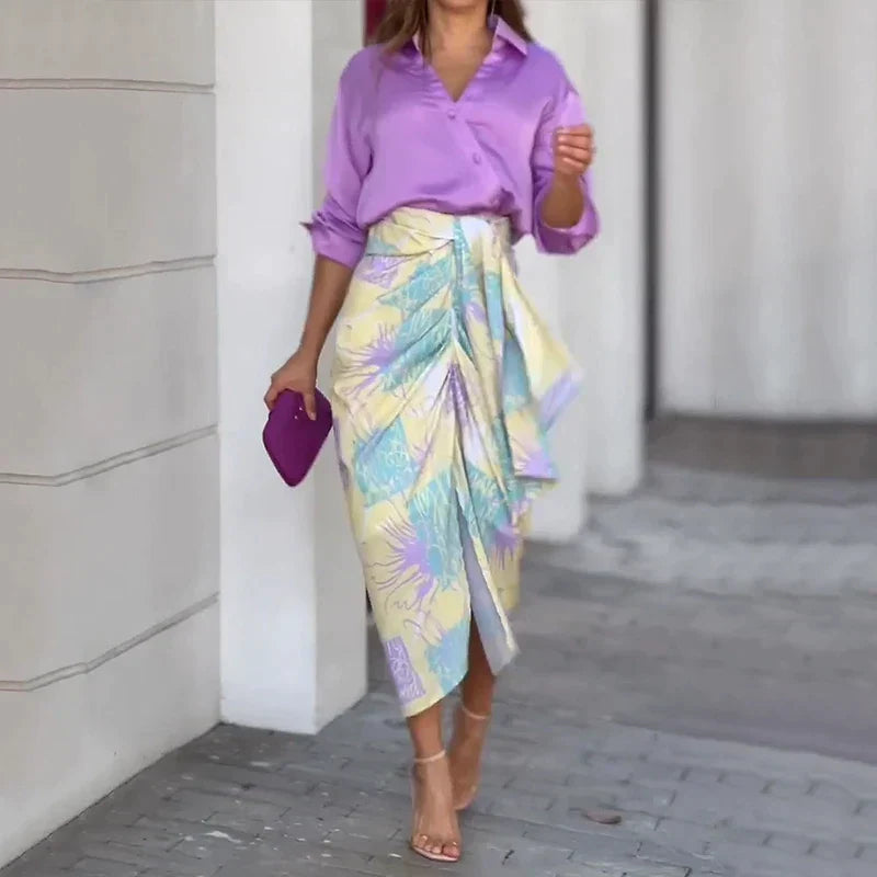 Merche Langarm-Stil mit weiter Hose für ein elegantes Outfit