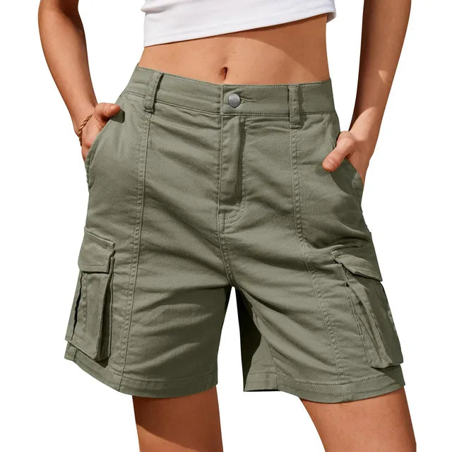 WW | Weinlese Cargo Shorts Mit Elastischem Bund & 6 Taschen