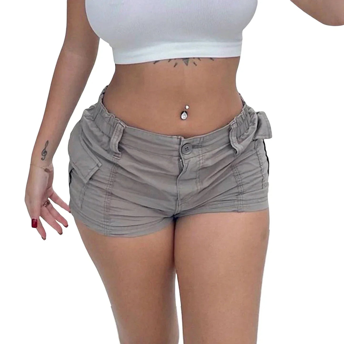 WW | Weinlese Cargo Shorts Mit Niedriger Taille