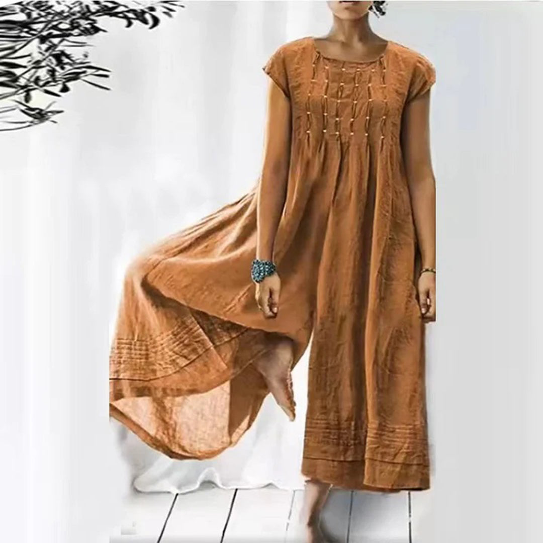 Merche Jumpsuit mit weitem Bein in Uni-Farbe