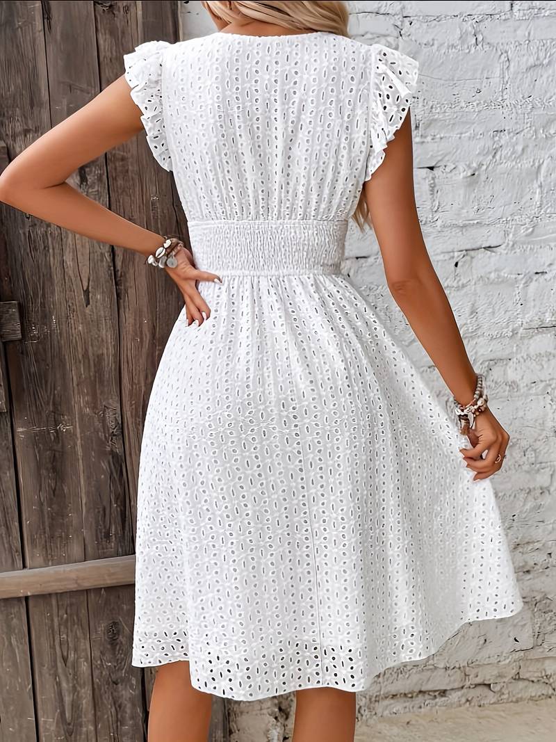 – elegantes kleid mit rüschenärmeln für frühling/sommer