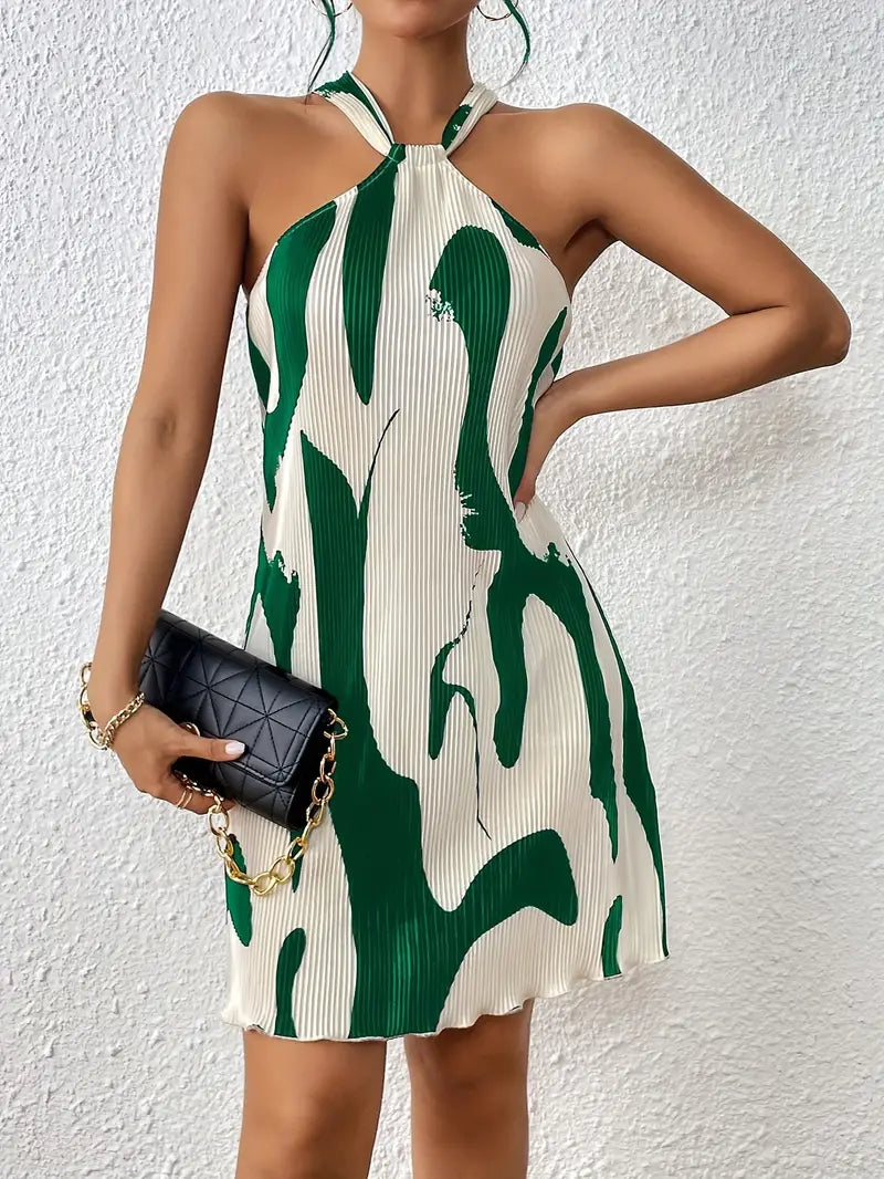 – ärmelloses kleid mit allover-print