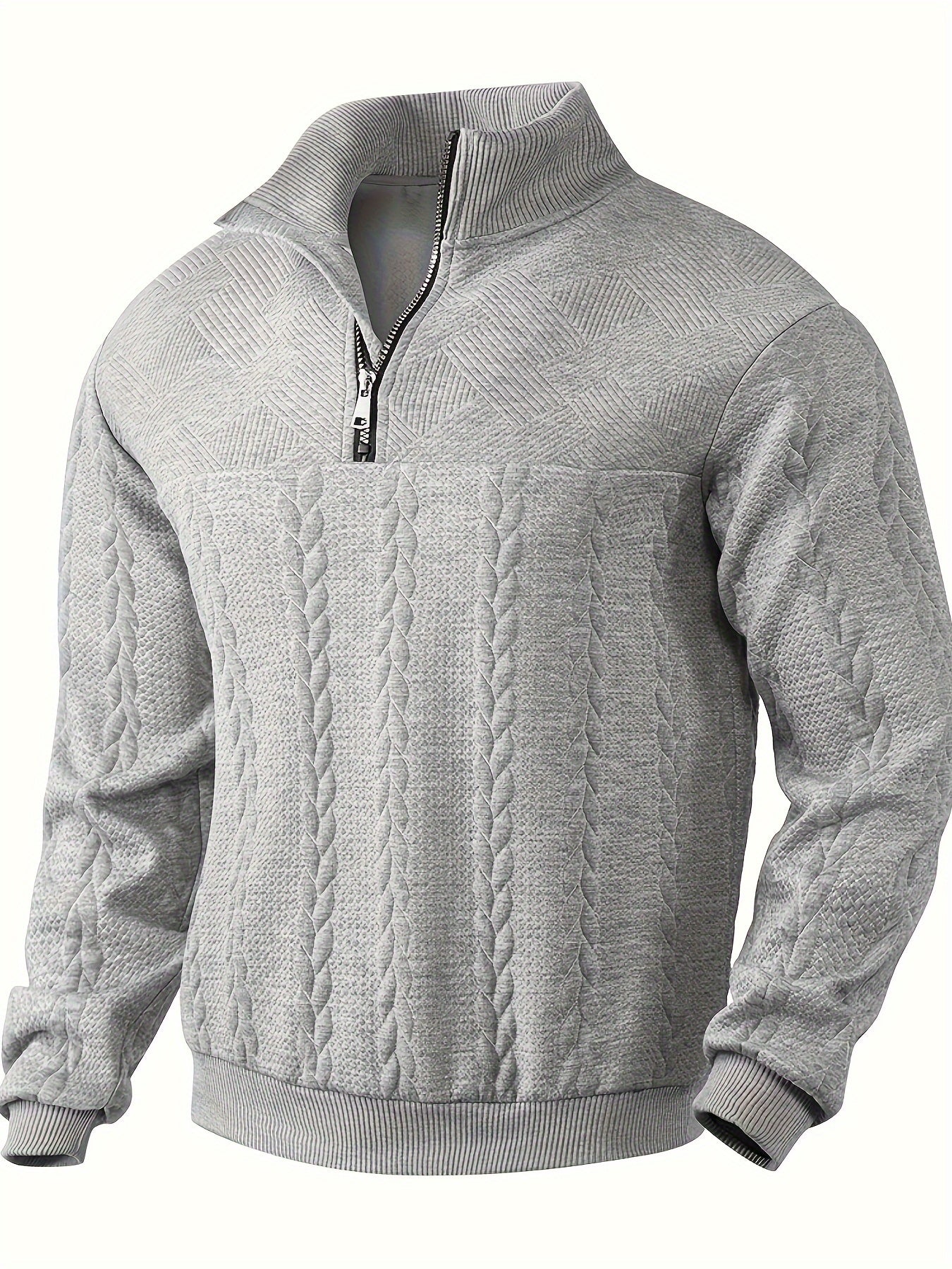WW | Warmer Langärmeliger Halber Reißverschluss Strickpullover