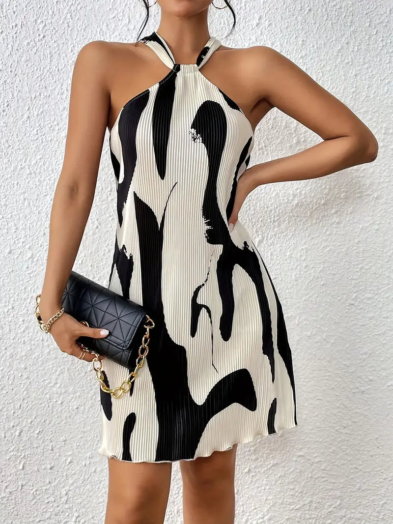 – ärmelloses kleid mit allover-print