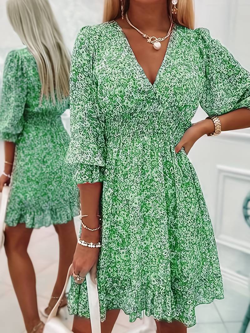 – boho-kleid mit puffärmeln
