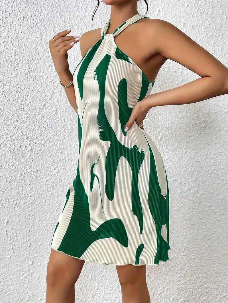 – ärmelloses kleid mit allover-print