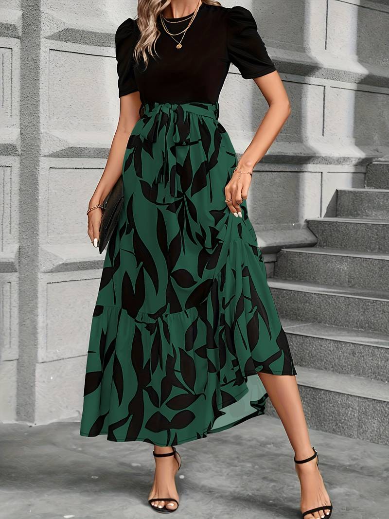 Damen Elegantes Blumen Kleid | Maxi
