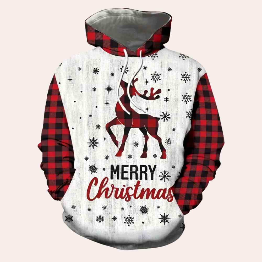 WW | Weihnachts Karierter Kapuzenpulli Für Männer