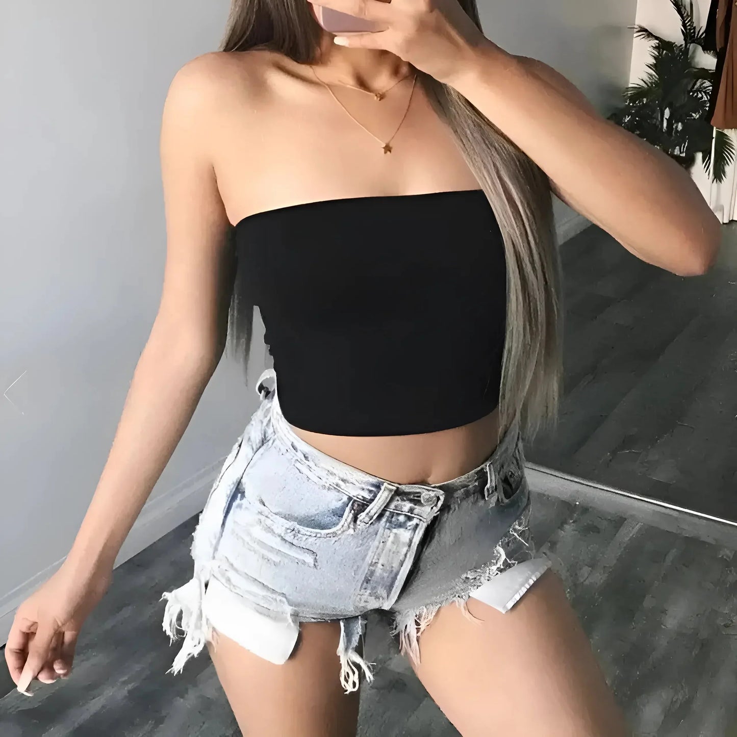 Bandeau-BH mit niedrigem Schnitt