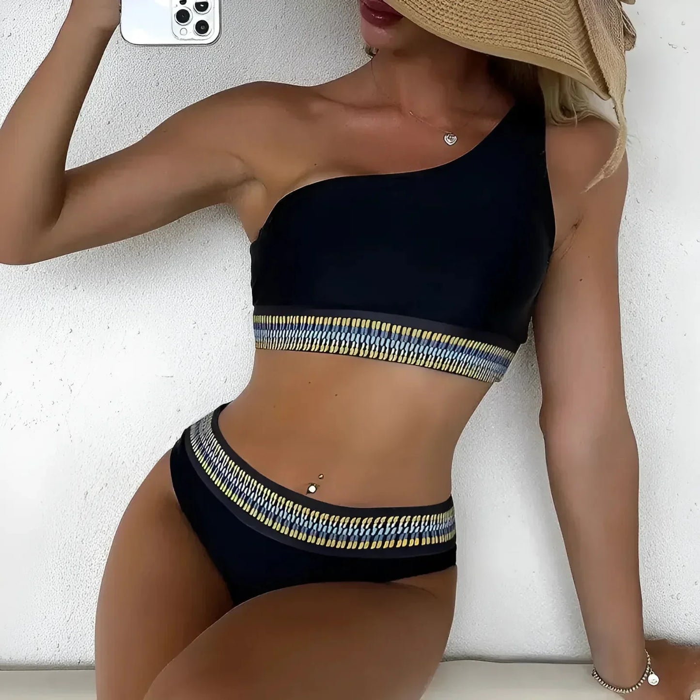 Ein-Schulter Bikini Set