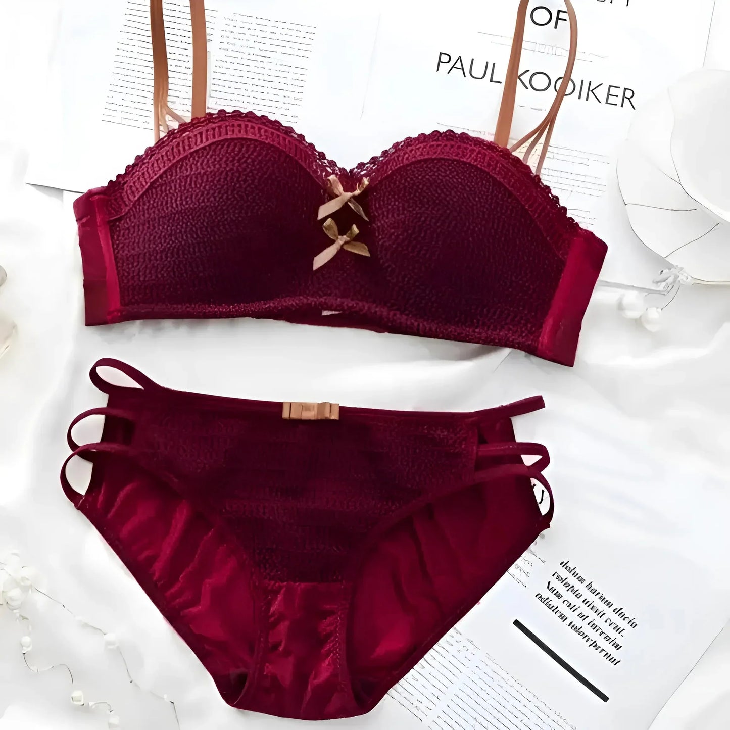 Zweiteiliger Bikini mit Blumenmuster und Cut-Out-BH