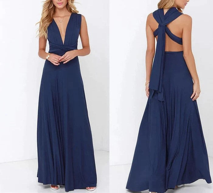 Elastisches Wickelkleid mit Riemen