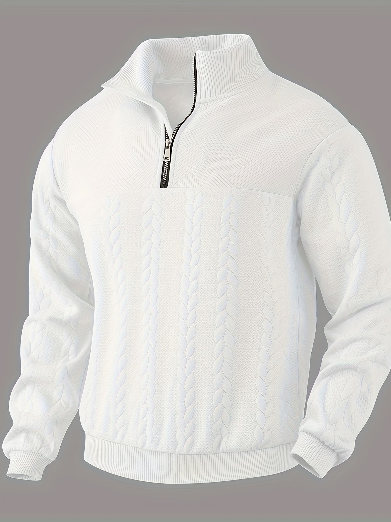 WW | Warmer Langärmeliger Halber Reißverschluss Strickpullover