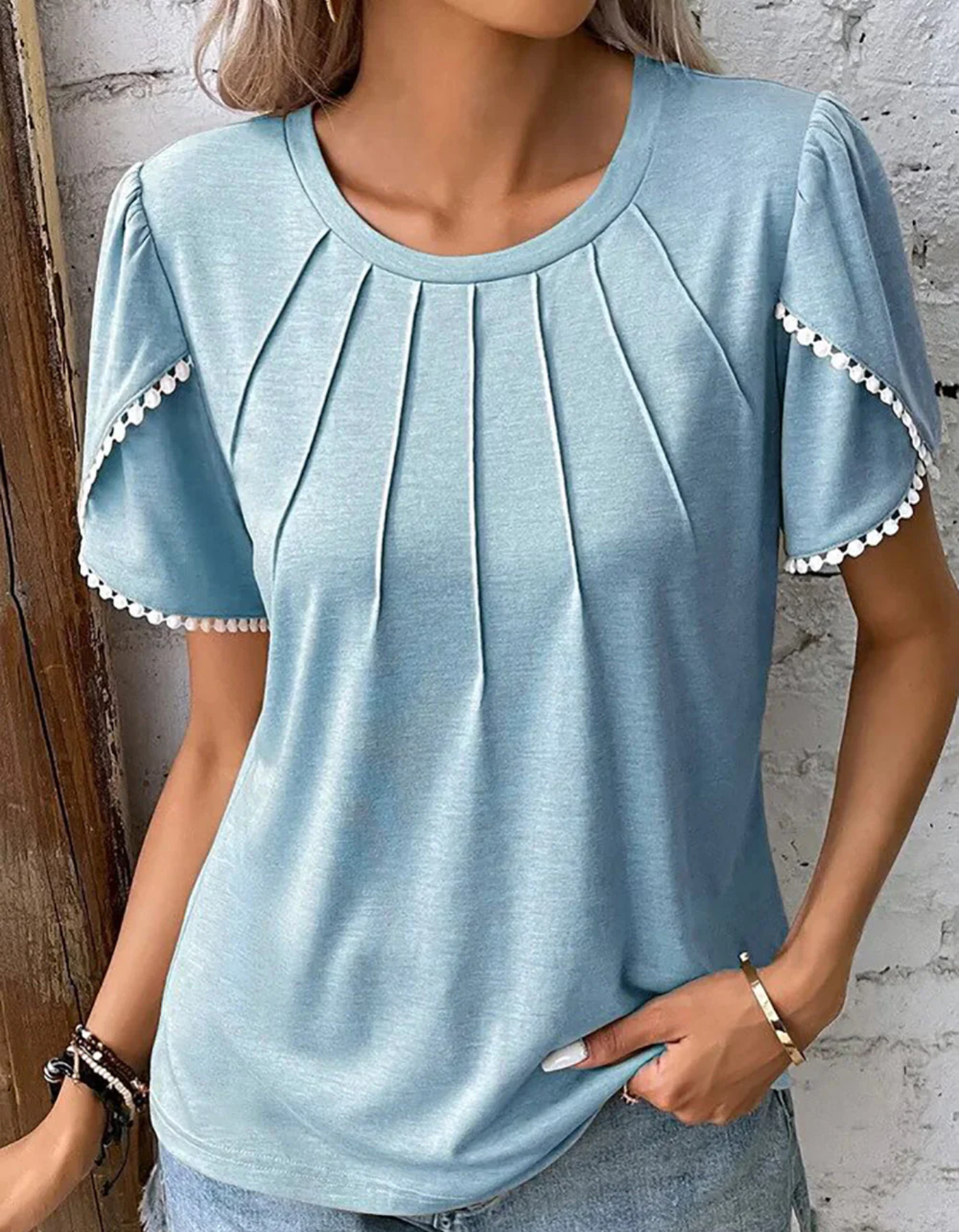 WW | Damen Elegant Oberteile Weiß Top
