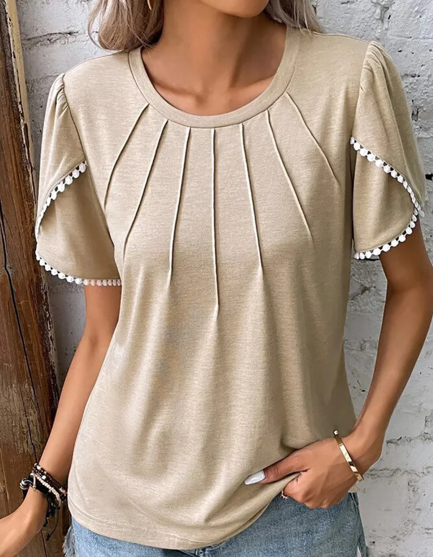 WW | Damen Elegant Oberteile Weiß Top
