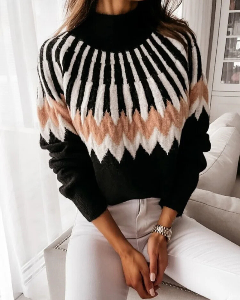 WW | Warmer Rollkragenpullover Mit Langen Ärmeln Und Lockerer Passform