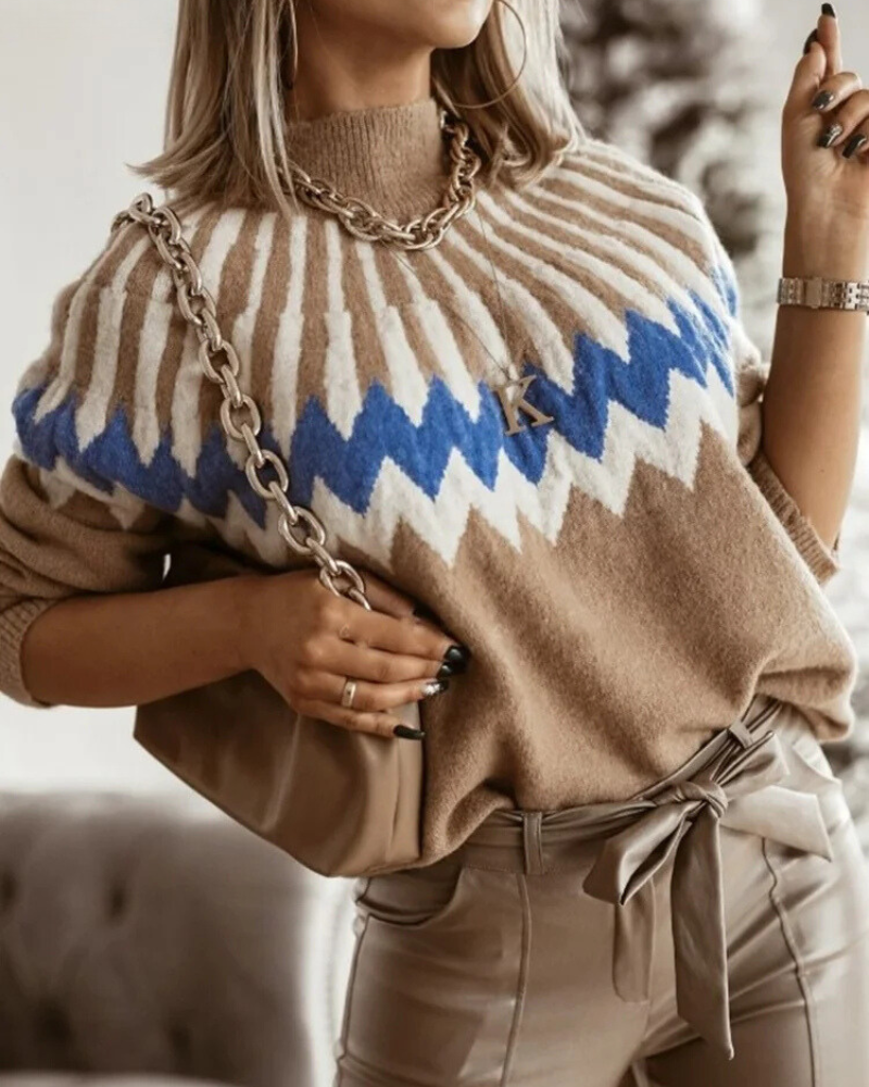 WW | Warmer Rollkragenpullover Mit Langen Ärmeln Und Lockerer Passform