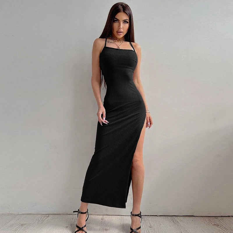 Merche rückenfreies Sommerkleid aus Rippenstrick