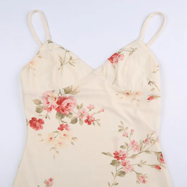 Blumen Mesh Doppelschicht Langes Kleid