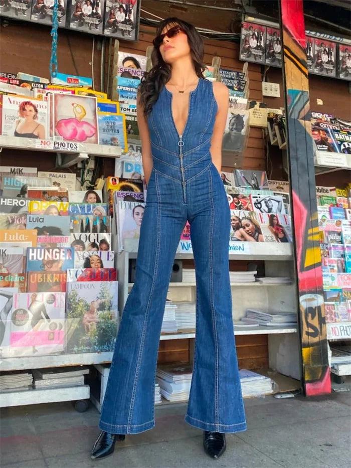 Merche-Stil Herzform rückenfrei Design Jumpsuit