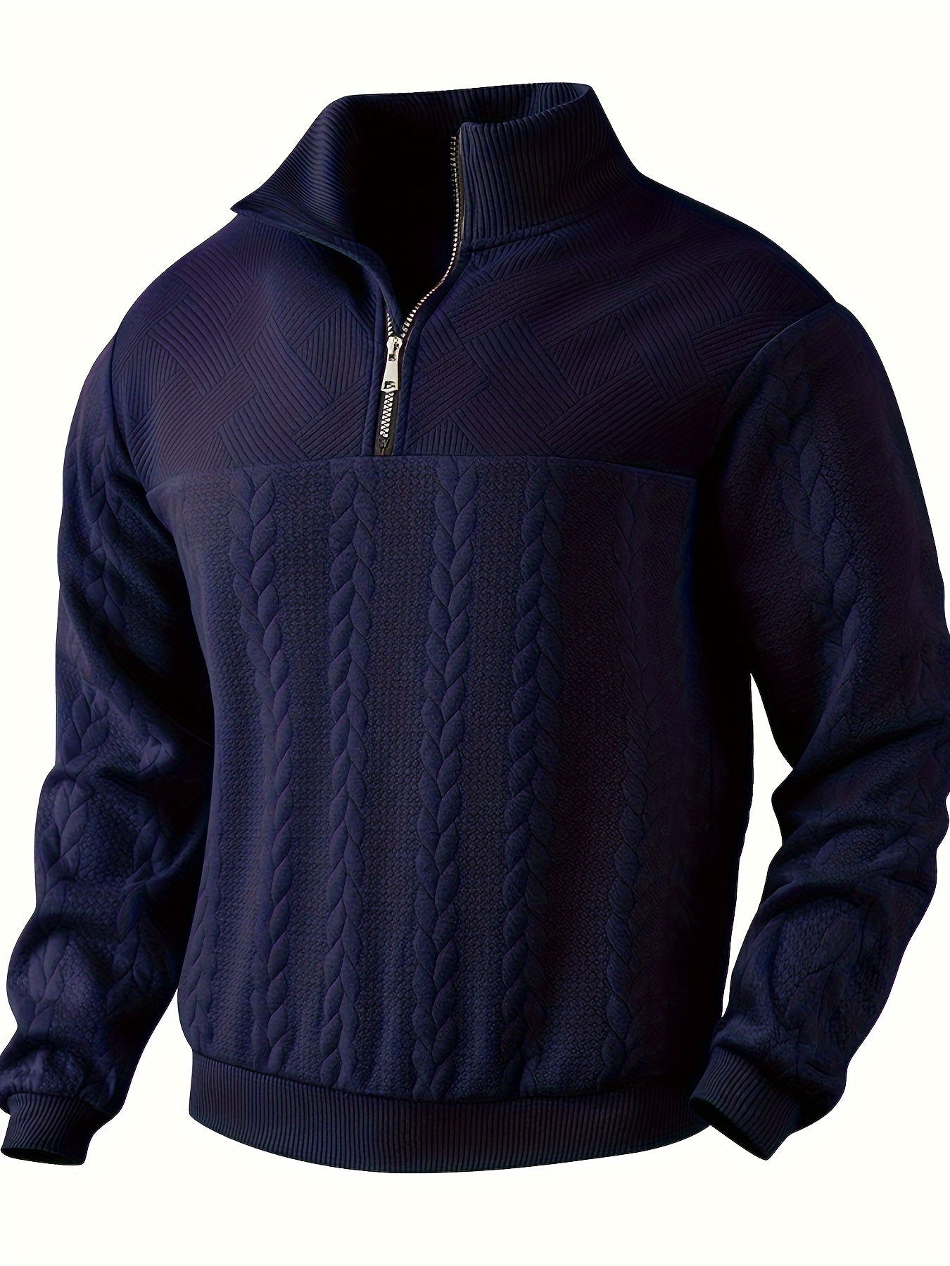 WW | Warmer Langärmeliger Halber Reißverschluss Strickpullover