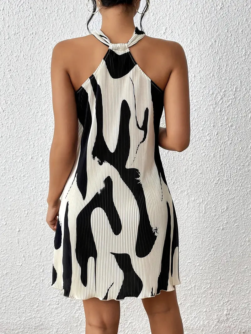 – ärmelloses kleid mit allover-print