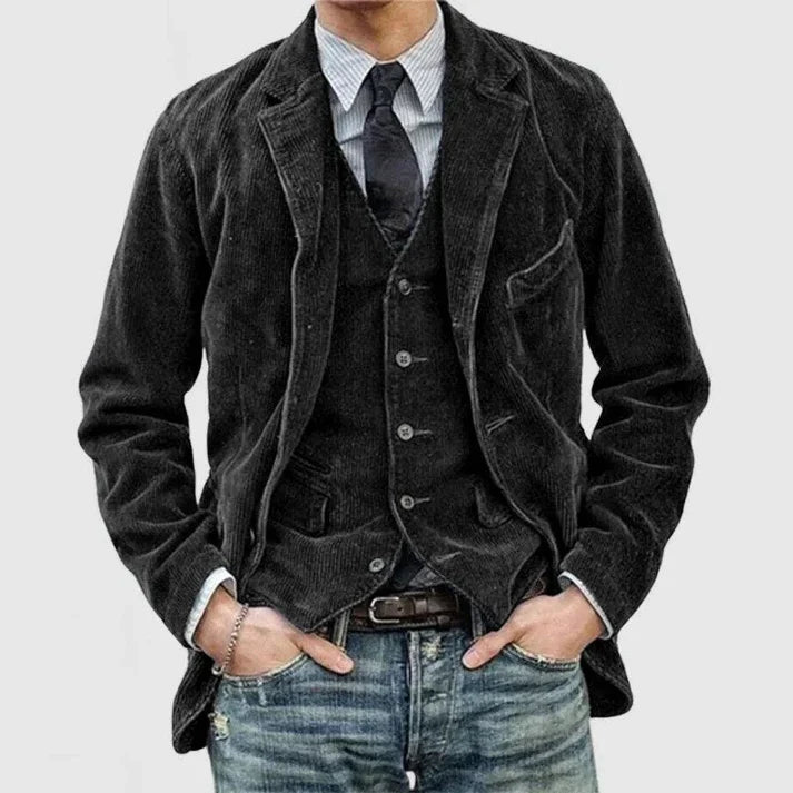 WW | Weinlese Jacke Mit Revers Aus Nicks Rippenvelours Für Männer