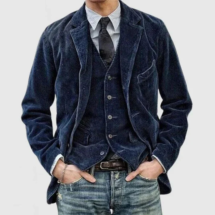 WW | Weinlese Jacke Mit Revers Aus Nicks Rippenvelours Für Männer