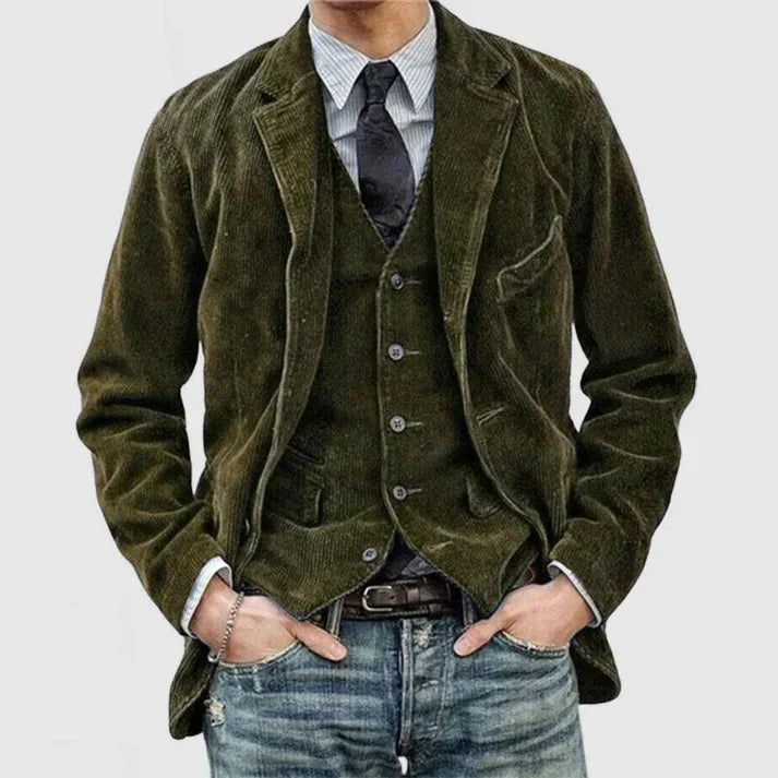 WW | Weinlese Jacke Mit Revers Aus Nicks Rippenvelours Für Männer