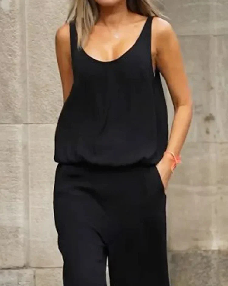 Merche einfarbiger ärmelloser Jumpsuit