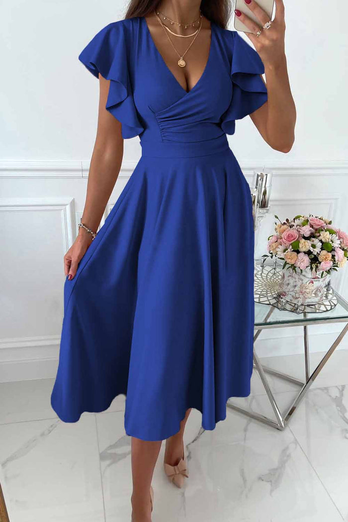 WW | Wickelkleid Mit Ärmeln Und Rüschen
