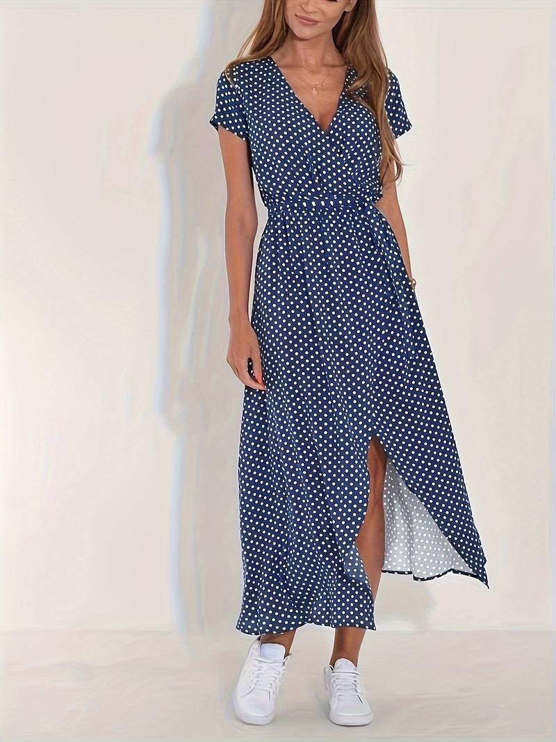 WW | Wickelkleid Mit Kurzen Ärmeln Für Frauen