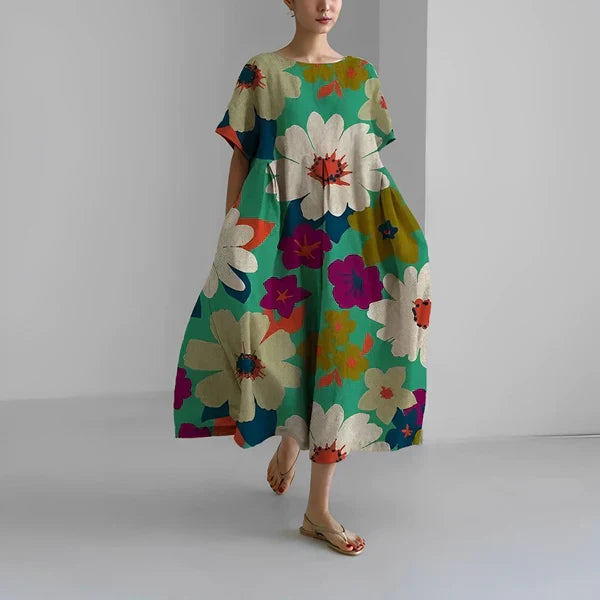 Boho-Blumenkleid - Weites Kleid