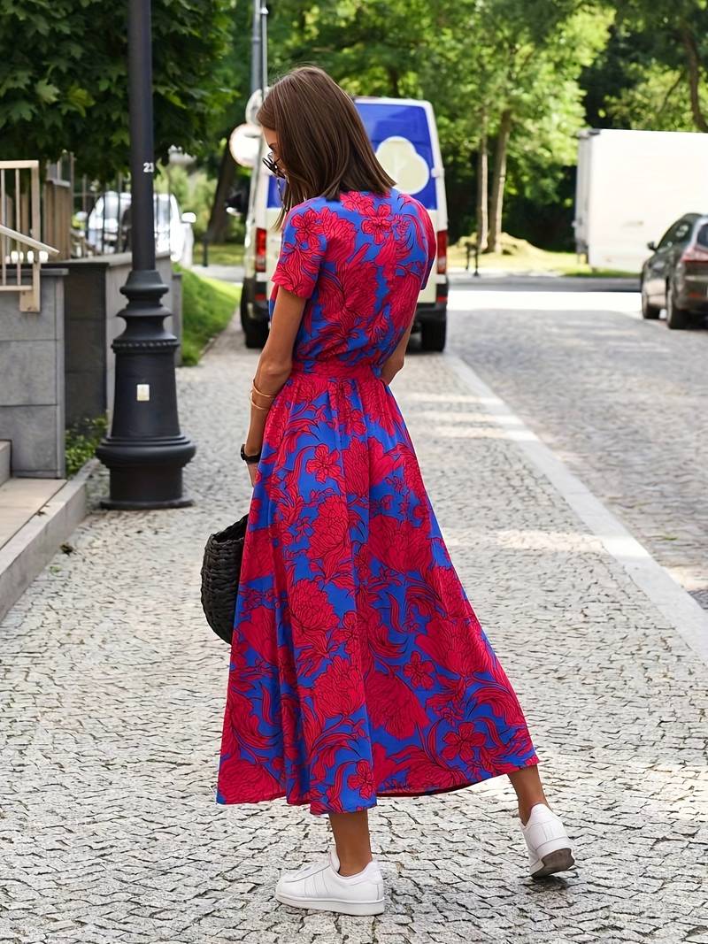 WW | Wickelkleid Mit Kurzen Ärmeln Für Frauen