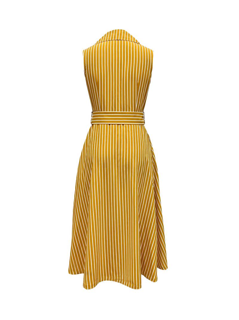– ärmelloses kleid mit streifendruck für frühling und sommer