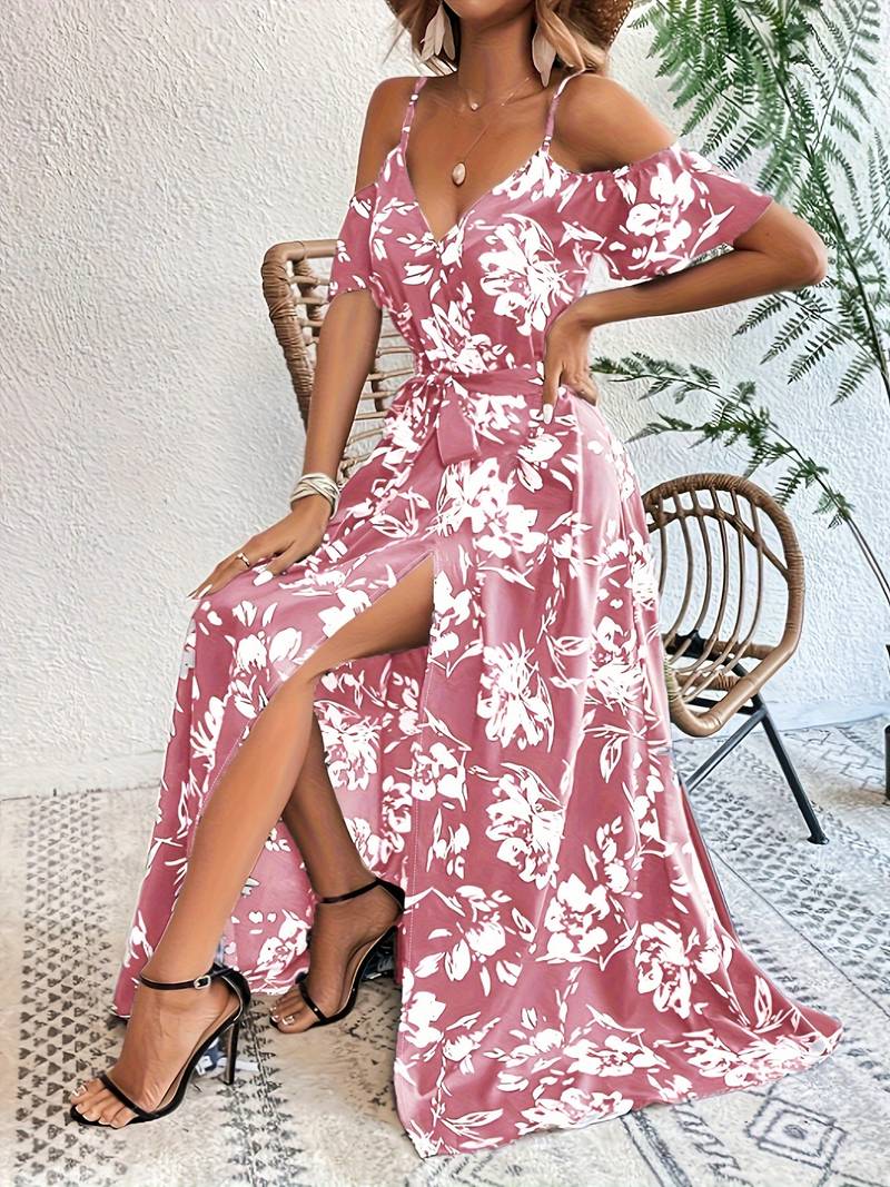 – elegantes, ärmelloses a-linien-kleid mit schlitz