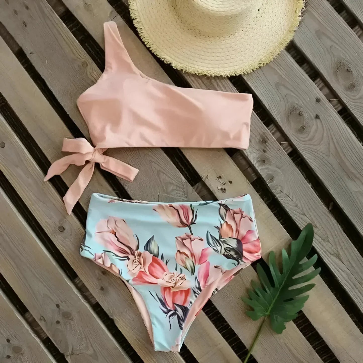 Blumendruck Zweiteiliger Badeanzug