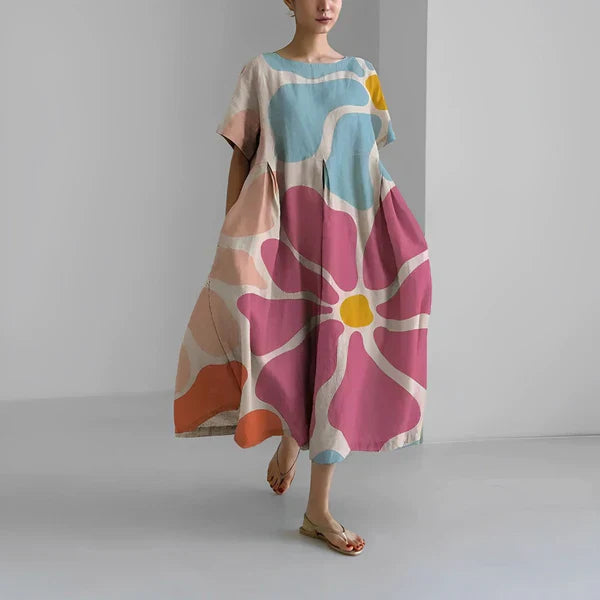 Boho-Blumenkleid - Weites Kleid