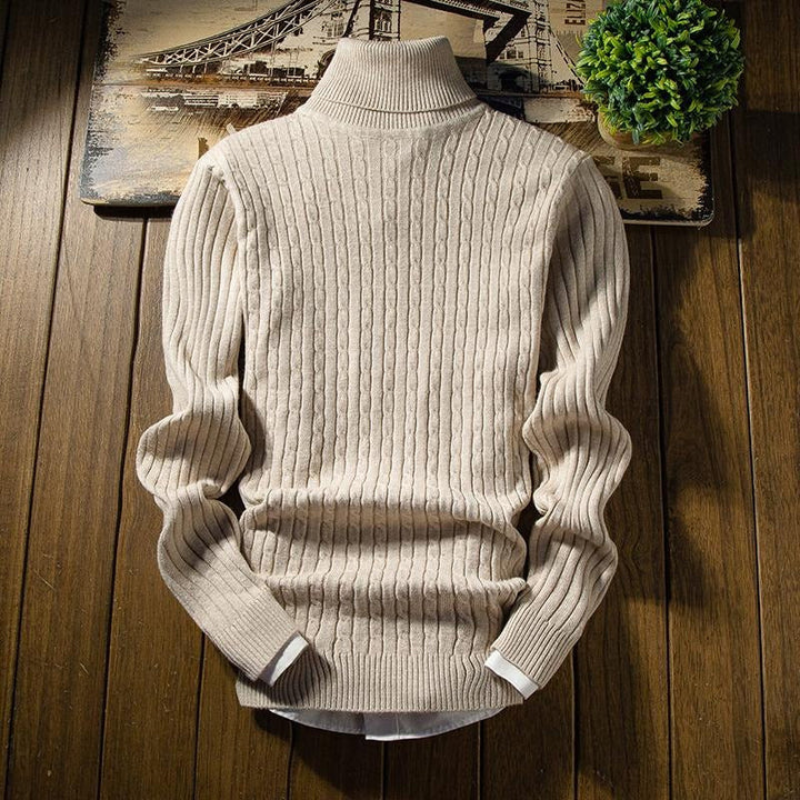 WW | Warmer Langärmelig Rollkragenpullover Mit Rippenbündchen