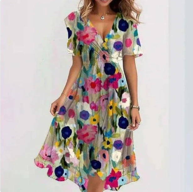 – damenkleid mit v-Ausschnitt