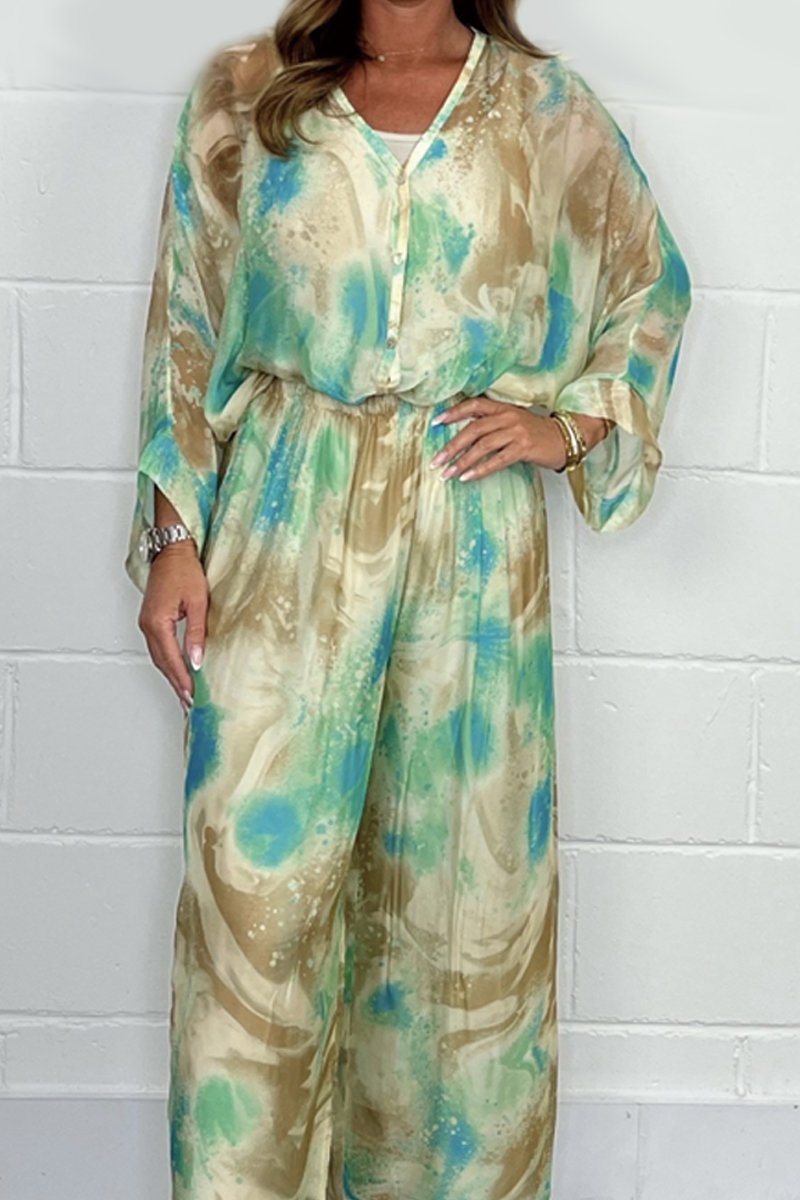 Merche Set aus Chiffon mit Druckmotiv