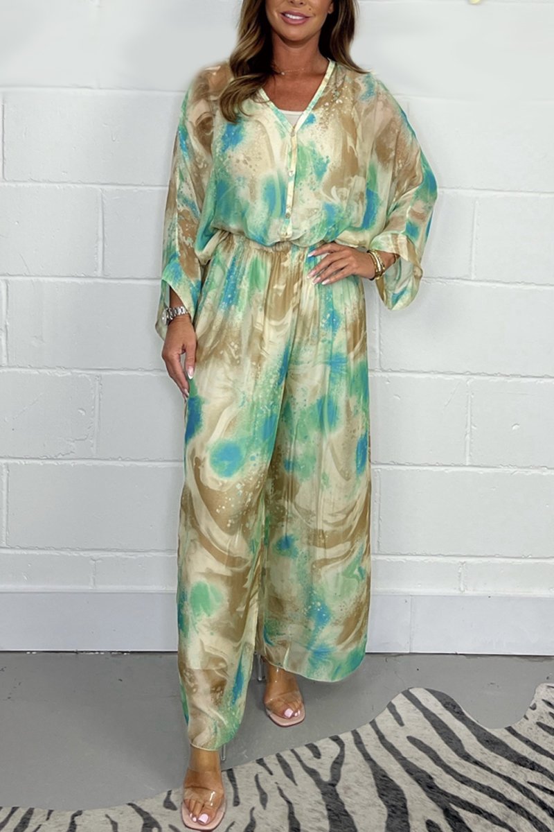 Merche Set aus Chiffon mit Druckmotiv