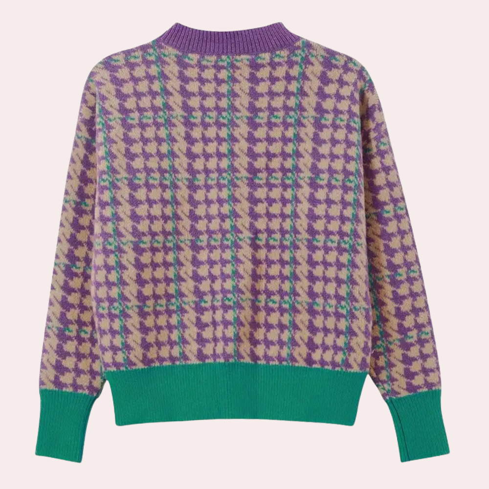 WW | Zeitlose Hahnentritt Strickjacke Für Damen