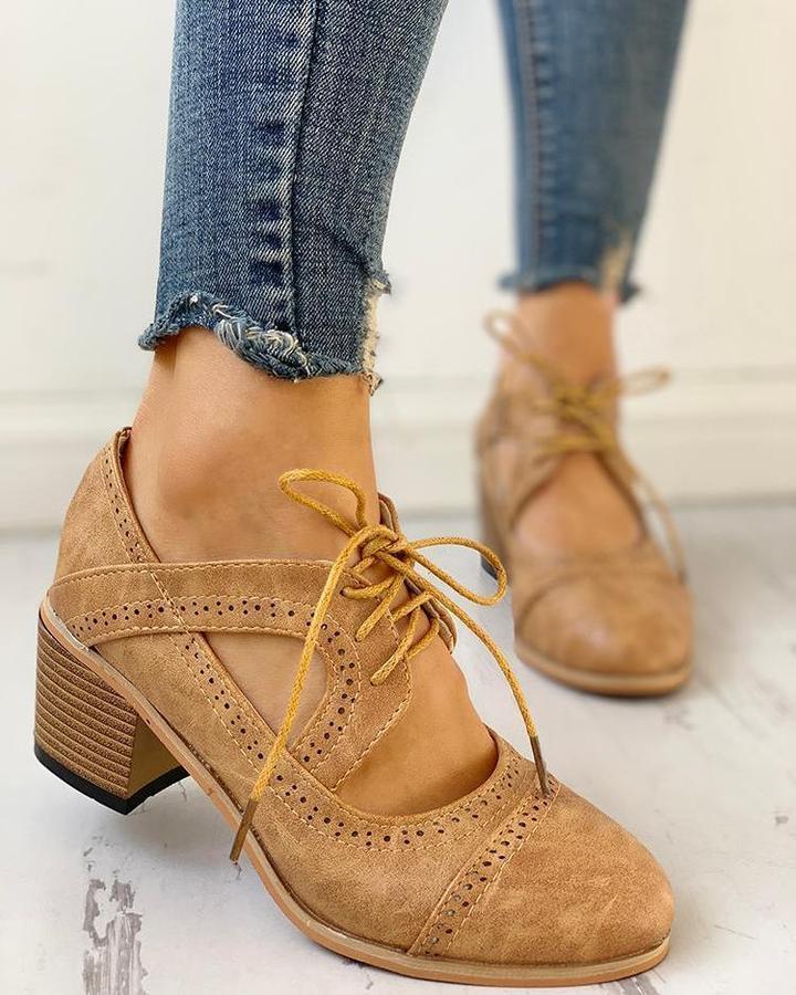 WW | Weinlese Schnürschuhe Mit Rutschfester Sohle Für Mehr Komfort