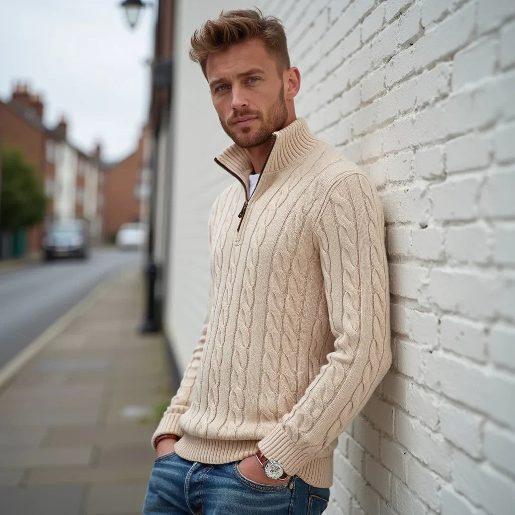 WW | Zopfmuster Pullover Mit Reißverschluss