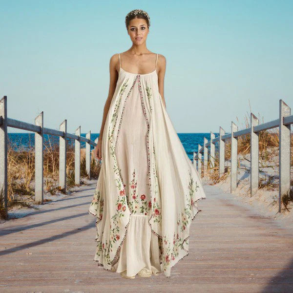 Langes Sommerkleid mit Böhmischem Druck